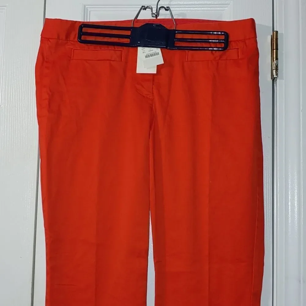 J. Crew Stretch City Fit Reddish Orange  bright Pants Sz 8 NWT